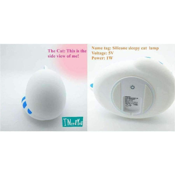 Planet Gates Changeable / OT-0028 / CN 7-Colors Touch Sensor Animal Cat Shaped Soft Silicone Bedside Night Lamp Children Mother Feeding USB LED Desk Lamp Lighting