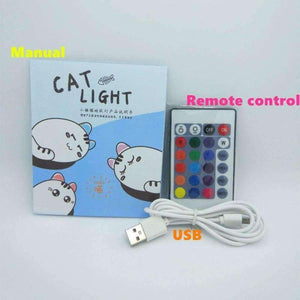 Planet Gates Changeable / OT-0028 / CN 7-Colors Touch Sensor Animal Cat Shaped Soft Silicone Bedside Night Lamp Children Mother Feeding USB LED Desk Lamp Lighting