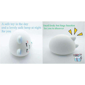 Planet Gates Changeable / OT-0028 / CN 7-Colors Touch Sensor Animal Cat Shaped Soft Silicone Bedside Night Lamp Children Mother Feeding USB LED Desk Lamp Lighting