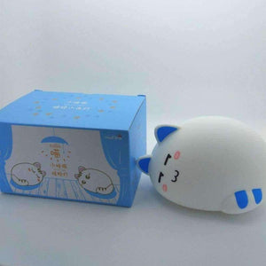 Planet Gates Changeable / OT-0028 / CN 7-Colors Touch Sensor Animal Cat Shaped Soft Silicone Bedside Night Lamp Children Mother Feeding USB LED Desk Lamp Lighting