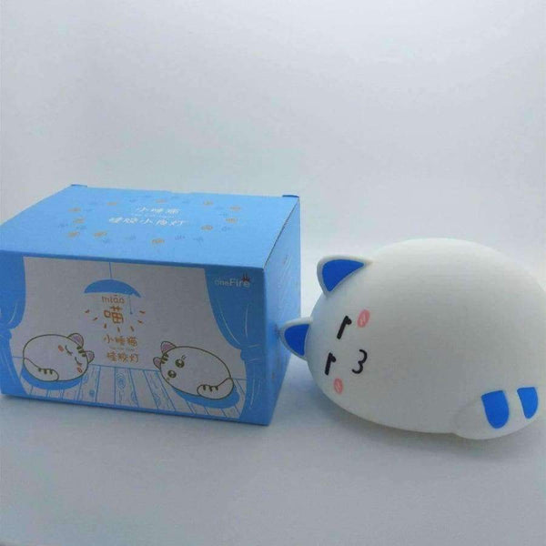 Planet Gates Changeable / OT-0028 / CN 7-Colors Touch Sensor Animal Cat Shaped Soft Silicone Bedside Night Lamp Children Mother Feeding USB LED Desk Lamp Lighting