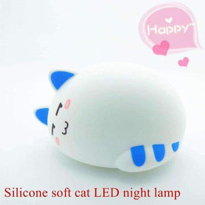 Planet Gates Changeable / OT-0028 / CN 7-Colors Touch Sensor Animal Cat Shaped Soft Silicone Bedside Night Lamp Children Mother Feeding USB LED Desk Lamp Lighting