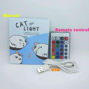 Planet Gates Changeable / OT-0028 / CN 7-Colors Touch Sensor Animal Cat Shaped Soft Silicone Bedside Night Lamp Children Mother Feeding USB LED Desk Lamp Lighting