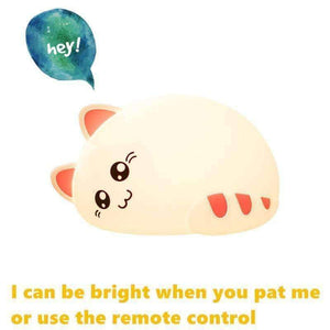 Planet Gates Changeable / OT-0028 / CN 7-Colors Touch Sensor Animal Cat Shaped Soft Silicone Bedside Night Lamp Children Mother Feeding USB LED Desk Lamp Lighting