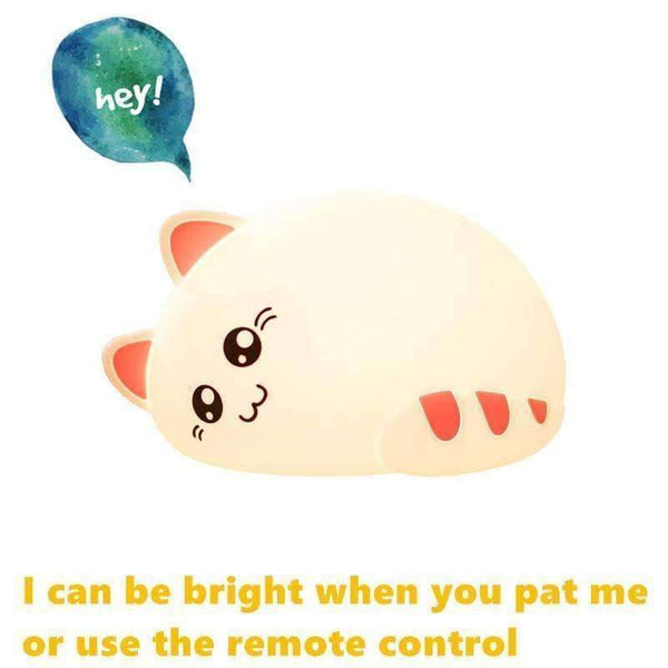 Planet Gates Changeable / OT-0028 / CN 7-Colors Touch Sensor Animal Cat Shaped Soft Silicone Bedside Night Lamp Children Mother Feeding USB LED Desk Lamp Lighting