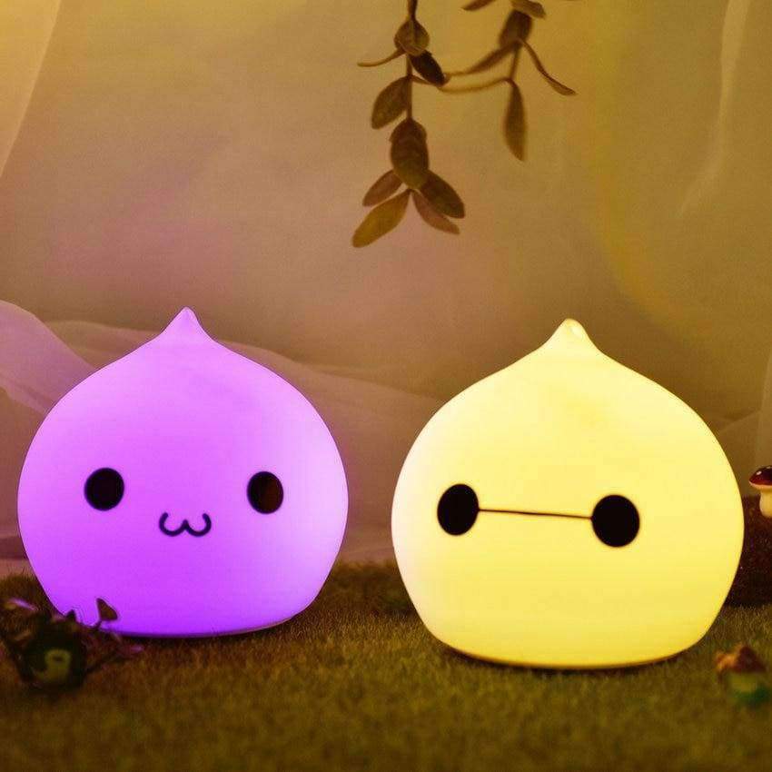 Planet Gates Changeable Silicone Touch Sensor USB LED Night Light For Children Baby Kids 7 Colors Cat Soft Cartoon Nursery LED Night Lamp Stress Release