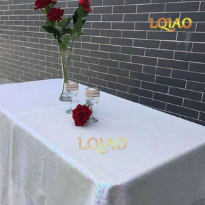 Planet Gates Changed White / 60x102in-150x255cm Sparkly Pink Gold/Silver 120x200cm Sequin Glamorous Tablecloth/Fabric For Wedding Party Table Decorations Sequin Table Cloth