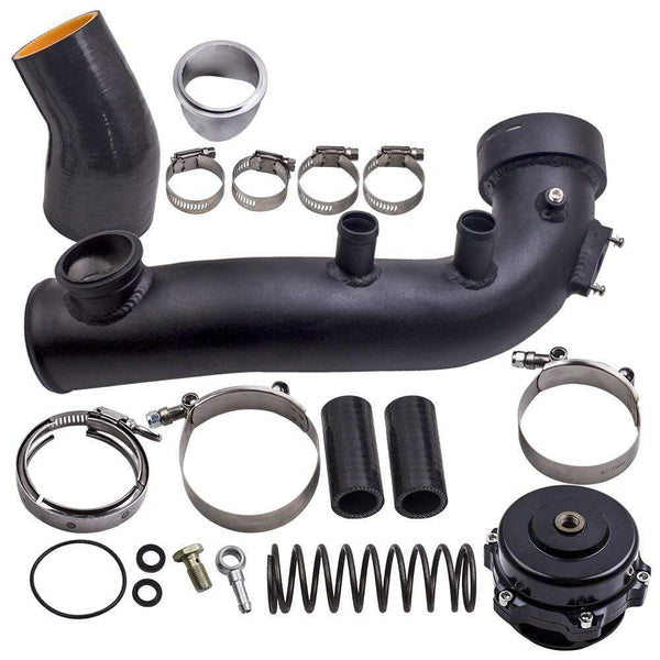 Planet Gates Charge Pipe Cooling Kit & 50mm V-Band Turbocharger Blow Off Valve for BMW N54
