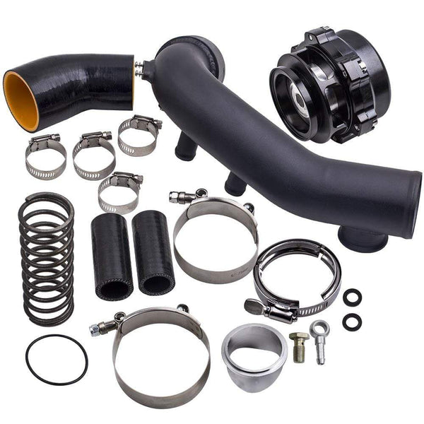 Planet Gates Charge Pipe Cooling Kit & 50mm V-Band Turbocharger Blow Off Valve for BMW N54