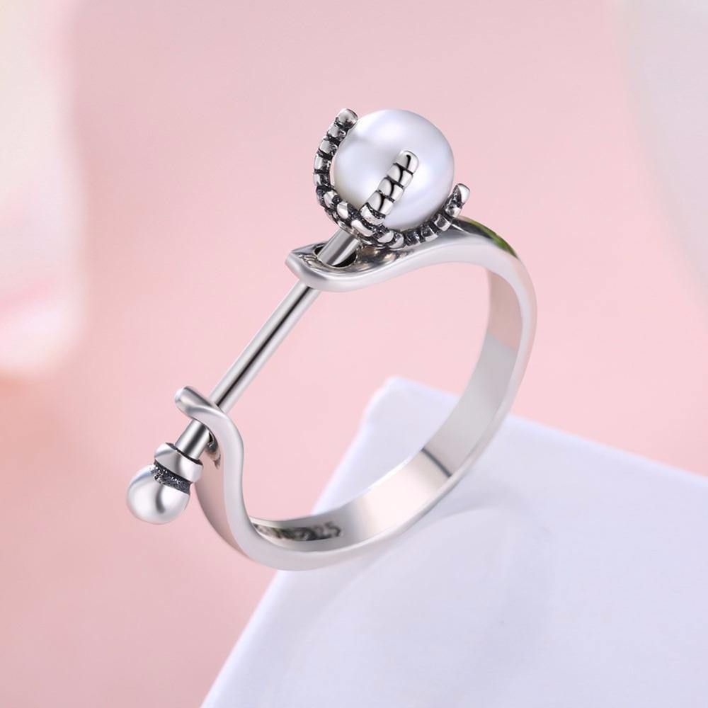 Planet Gates Charming Pearls Finger Rings for Women Simple Authentic S 925 Sterling Silver & Pearl Fine Jewelry