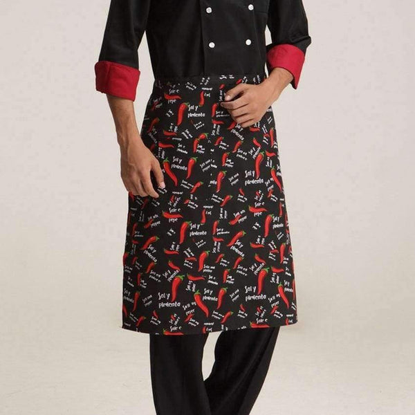 Planet Gates Chef Uniforms Women Dress Restaurant Kitchen Wear Men Clothes Waterproof Oil-proof with Pocket Cafe Waitress Cook Chef Aprons