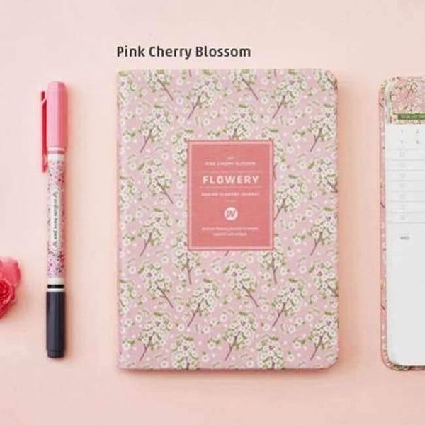 Planet Gates Cherry Blossom / A5 PU Leather Floral Flower Schedule Book Diary Weekly Planner Notebook School Office Writing Pads Stationery Supplies