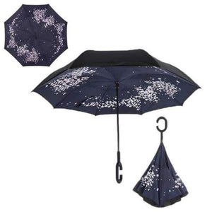 Planet Gates Cherry Blossoms Folding Reverse Umbrella Double Layer Inverted Windproof  Rain Car Umbrellas For Women