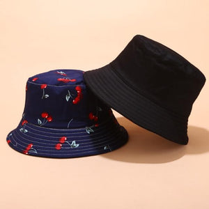 Planet Gates cherry Panama Bucket Hat Men Women Summer Bucket Cap Banana Print Yellow Hat Bob Hat Hip Hop Gorros Fishing Fisherman Hat
