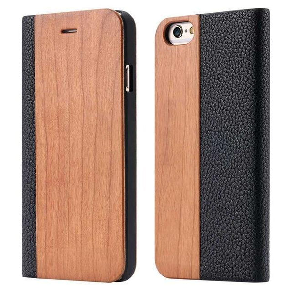 Planet Gates Cherrywood / For iphone X 10 Wood Case For iPhone 8 7 6S Plus Cases Genuine Bamboo Flip Leather Wallet Stand Coque For iPhone 6 6s XS Max X 10 Case