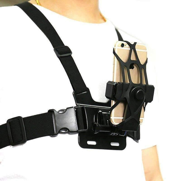 Planet Gates Chest Strap Mount w/ Phone Clip/Bracket for Climbing/skiing/biking 360 Degree Rotated for iPhone Huawei Samsung Gopro Accessory
