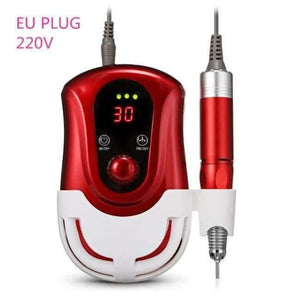 Planet Gates Chestnut Red EU PLUG Pro Electric Nail Drill Machine Manicure Pedicure Tools Files Accessory Grinding Machine Tools Nail Art Equipment Kit