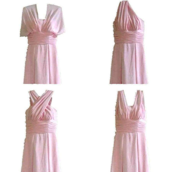 Planet Gates Chiffon long Convertible bridesmaid dresses Blue pink ribbon wedding Prom party dress Plus Vestidos