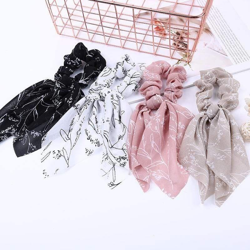 Chiffon Ribbons Hairband Elastic Hair Rope Hair Tie Floral Scrunchie Women Ponytail Holder Rubber Headbands Accessories