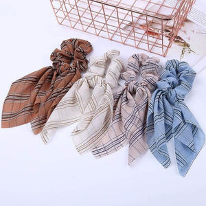 Chiffon Ribbons Hairband Elastic Hair Rope Hair Tie Floral Scrunchie Women Ponytail Holder Rubber Headbands Accessories