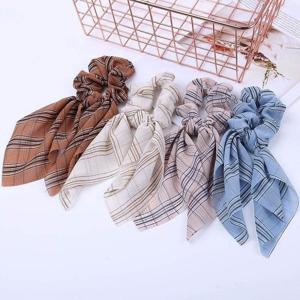 Chiffon Ribbons Hairband Elastic Hair Rope Hair Tie Floral Scrunchie Women Ponytail Holder Rubber Headbands Accessories