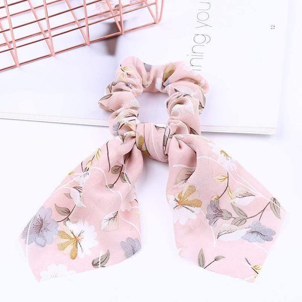 Chiffon Ribbons Hairband Elastic Hair Rope Hair Tie Floral Scrunchie Women Ponytail Holder Rubber Headbands Accessories