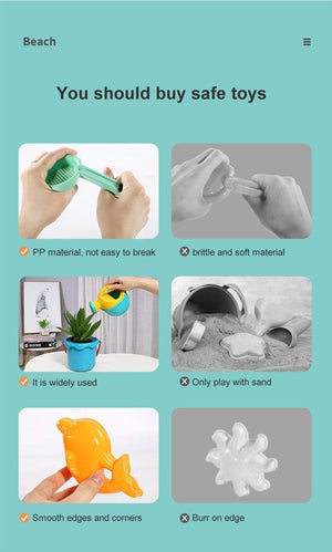 Planet Gates Children Beach Toys 17 Pcs Kit Baby Summer Digging Sand Tool with Shovel Water Game Play Outdoor Toy Set Sandbox for Boys Girls