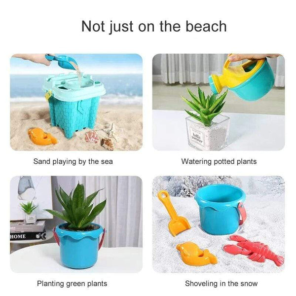 Planet Gates Children Beach Toys 17 Pcs Kit Baby Summer Digging Sand Tool with Shovel Water Game Play Outdoor Toy Set Sandbox for Boys Girls