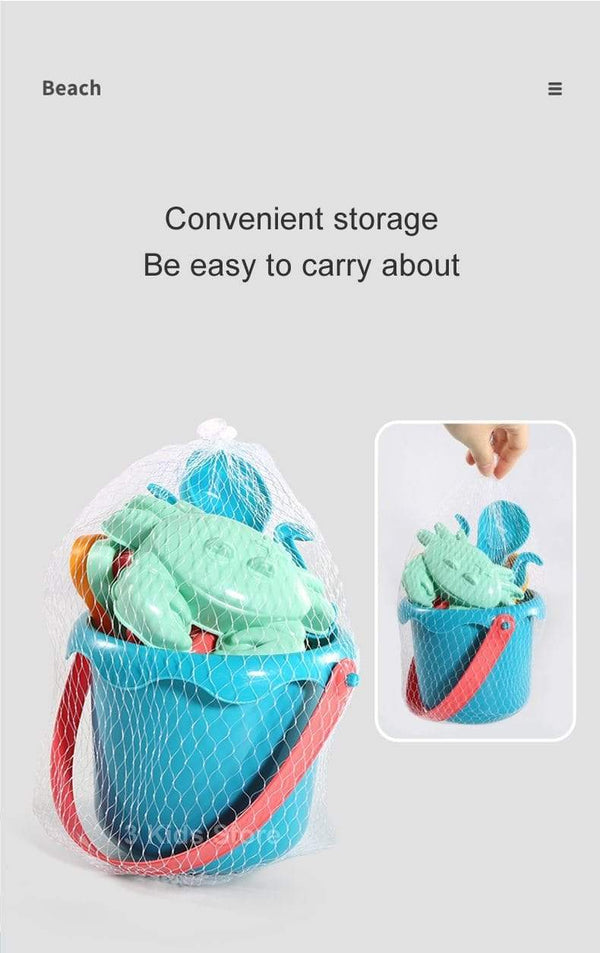 Planet Gates Children Beach Toys 17 Pcs Kit Baby Summer Digging Sand Tool with Shovel Water Game Play Outdoor Toy Set Sandbox for Boys Girls