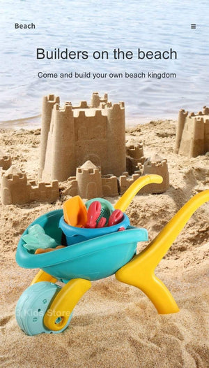 Planet Gates Children Beach Toys 17 Pcs Kit Baby Summer Digging Sand Tool with Shovel Water Game Play Outdoor Toy Set Sandbox for Boys Girls