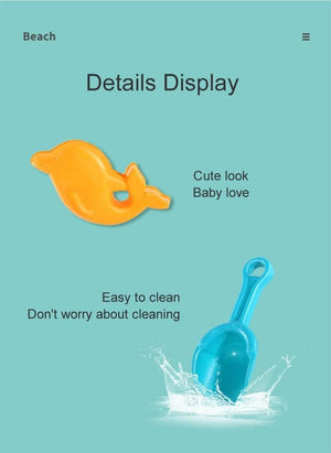 Planet Gates Children Beach Toys 17 Pcs Kit Baby Summer Digging Sand Tool with Shovel Water Game Play Outdoor Toy Set Sandbox for Boys Girls