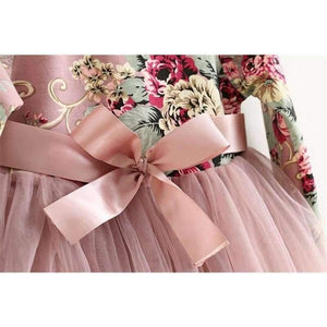 Planet Gates Children Dress Autumn Baby Girls floral Printed Princess Dresses Vestidos toddler girls Clothing Kids Girls red Xmas Dresses