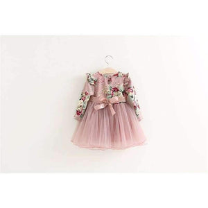 Planet Gates Children Dress Autumn Baby Girls floral Printed Princess Dresses Vestidos toddler girls Clothing Kids Girls red Xmas Dresses