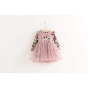 Planet Gates Children Dress Autumn Baby Girls floral Printed Princess Dresses Vestidos toddler girls Clothing Kids Girls red Xmas Dresses