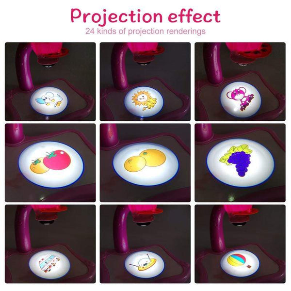 Planet Gates Children Led Projector Painting Art Drawing Table Light Toy For Kids Painting Board Desk Educational Learning Paint Tools Toys