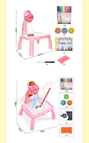 Planet Gates Children Led Projector Painting Art Drawing Table Light Toy For Kids Painting Board Desk Educational Learning Paint Tools Toys