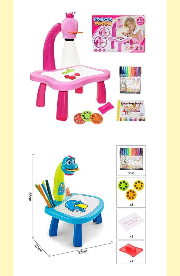 Planet Gates Children Led Projector Painting Art Drawing Table Light Toy For Kids Painting Board Desk Educational Learning Paint Tools Toys