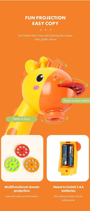 Planet Gates Children Led Projector Painting Art Drawing Table Light Toy For Kids Painting Board Desk Educational Learning Paint Tools Toys