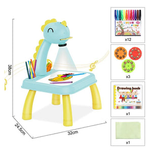Planet Gates Children Led Projector Painting Art Drawing Table Light Toy For Kids Painting Board Desk Educational Learning Paint Tools Toys