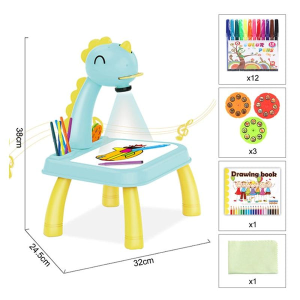 Planet Gates Children Led Projector Painting Art Drawing Table Light Toy For Kids Painting Board Desk Educational Learning Paint Tools Toys