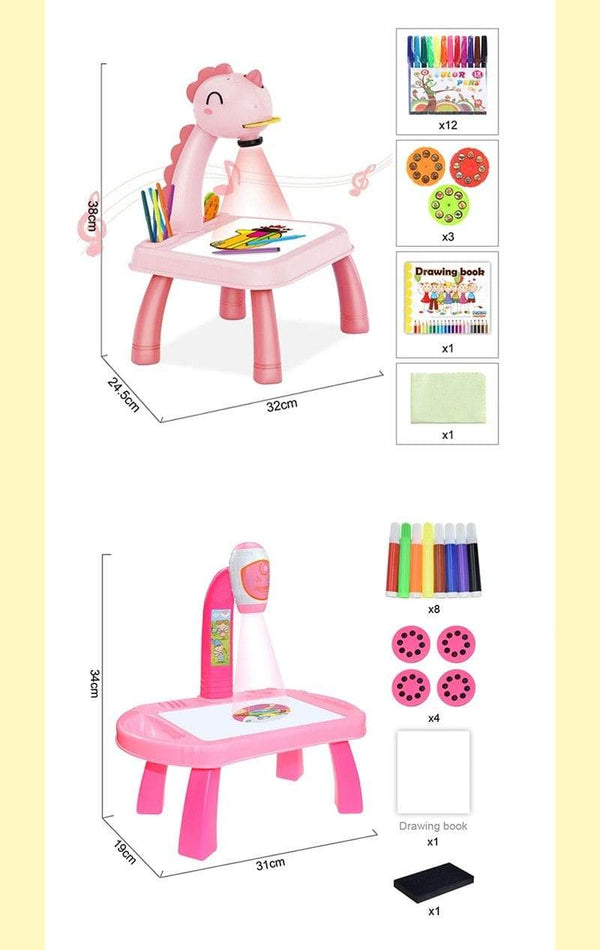 Planet Gates Children Led Projector Painting Art Drawing Table Light Toy For Kids Painting Board Desk Educational Learning Paint Tools Toys