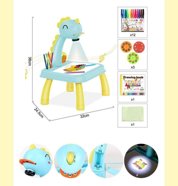 Planet Gates Children Led Projector Painting Art Drawing Table Light Toy For Kids Painting Board Desk Educational Learning Paint Tools Toys