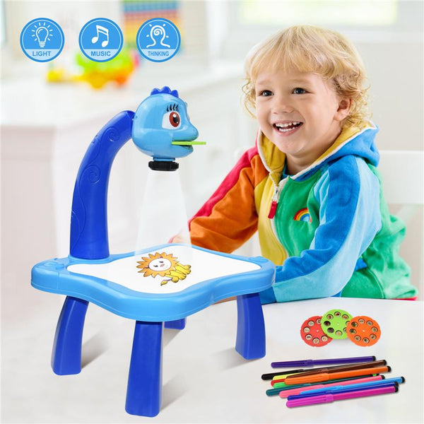 Planet Gates Children Led Projector Painting Art Drawing Table Light Toy For Kids Painting Board Desk Educational Learning Paint Tools Toys