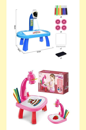Planet Gates Children Led Projector Painting Art Drawing Table Light Toy For Kids Painting Board Desk Educational Learning Paint Tools Toys