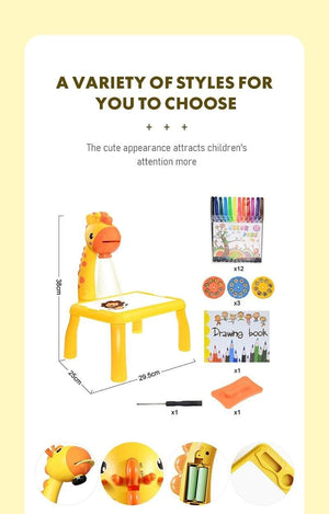 Planet Gates Children Led Projector Painting Art Drawing Table Light Toy For Kids Painting Board Desk Educational Learning Paint Tools Toys
