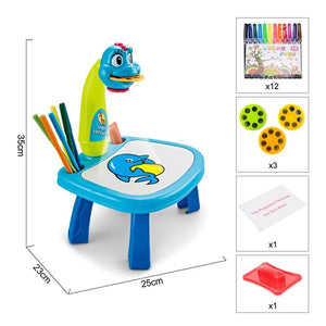 Planet Gates Children Led Projector Painting Art Drawing Table Light Toy For Kids Painting Board Desk Educational Learning Paint Tools Toys