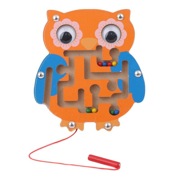Planet Gates Children Magnetic Maze Toy Kids Wooden Puzzle Game Toy Kids Early Educational Brain Teaser Wooden Toy Intellectual Jigsaw Board
