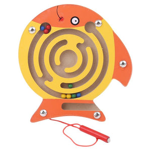 Planet Gates Children Magnetic Maze Toy Kids Wooden Puzzle Game Toy Kids Early Educational Brain Teaser Wooden Toy Intellectual Jigsaw Board