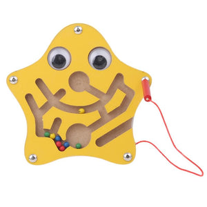 Planet Gates Children Magnetic Maze Toy Kids Wooden Puzzle Game Toy Kids Early Educational Brain Teaser Wooden Toy Intellectual Jigsaw Board