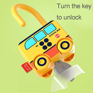 Planet Gates Children Montessori Toys Cartoon Car Unlocking Digital Key Matching Sensory Learning Educational Teaching Aids Pretend Play Toys